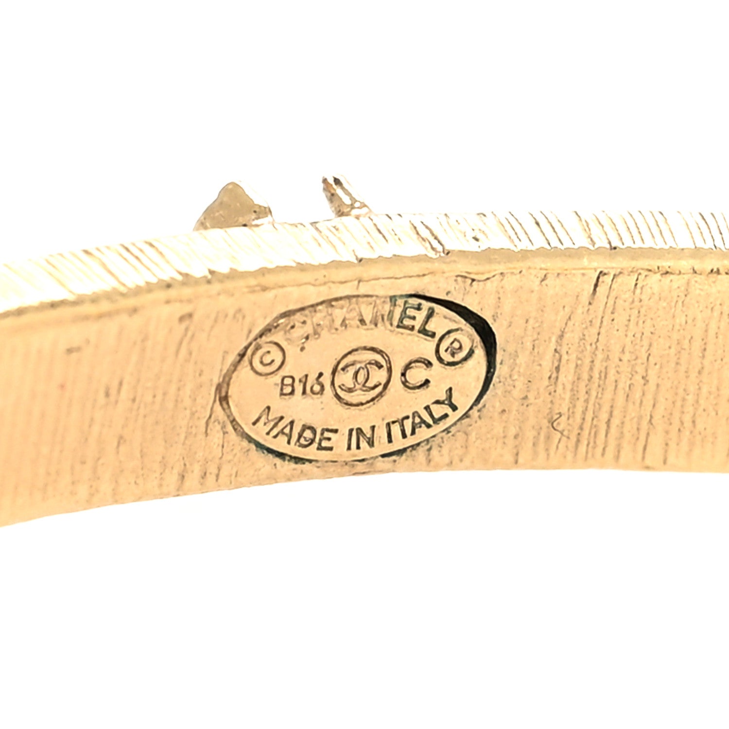 Chanel Crystal CC Hoop Earrings Gold 4 of 4