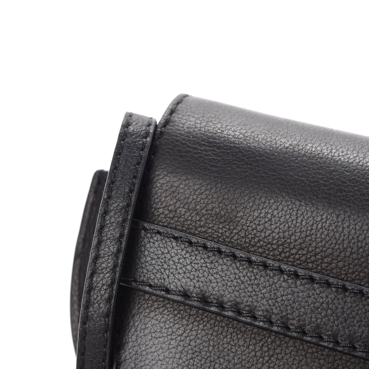 Grained Calfskin Mini Gate Western Crossbody Bag Black