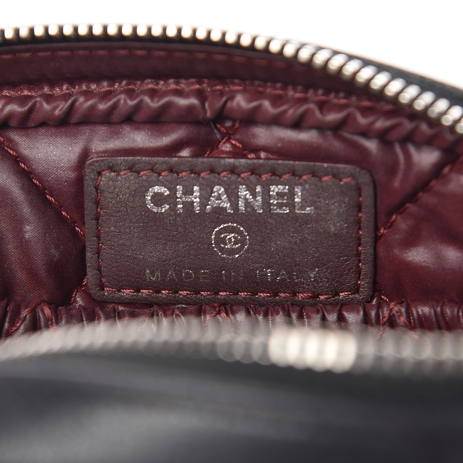 Chanel Lambskin Quilted Small Curvy Pouch Cosmetic Case Black 6 of 8