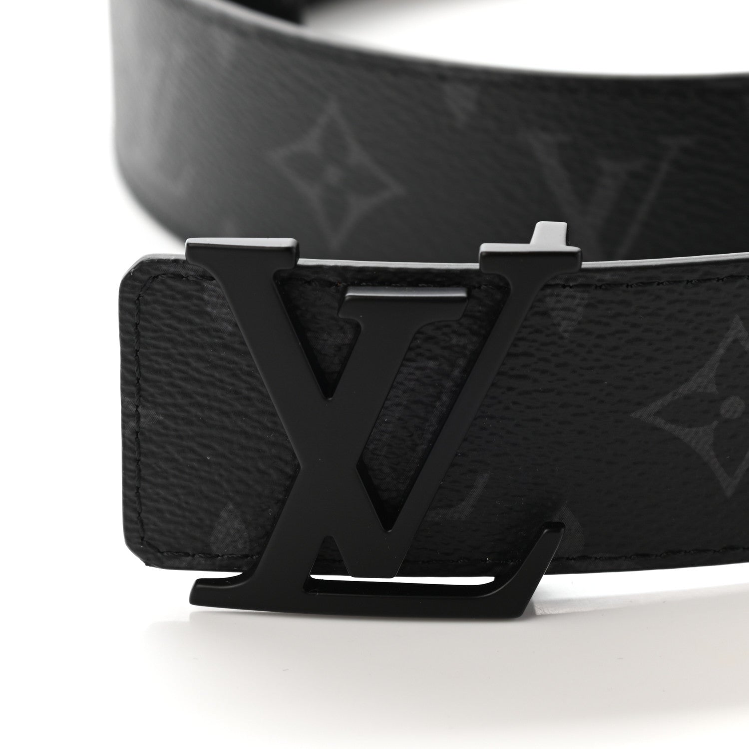 Louis Vuitton Monogram Eclipse Taigarama 40mm LV Initiales Reversible Belt 95 38 Black 3 of 8