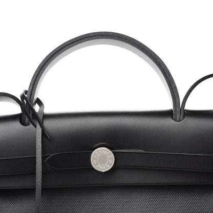 Hermes Toile H Berline Vache Hunter Herbag Zip PM 31 Black Ecru 9 of 10