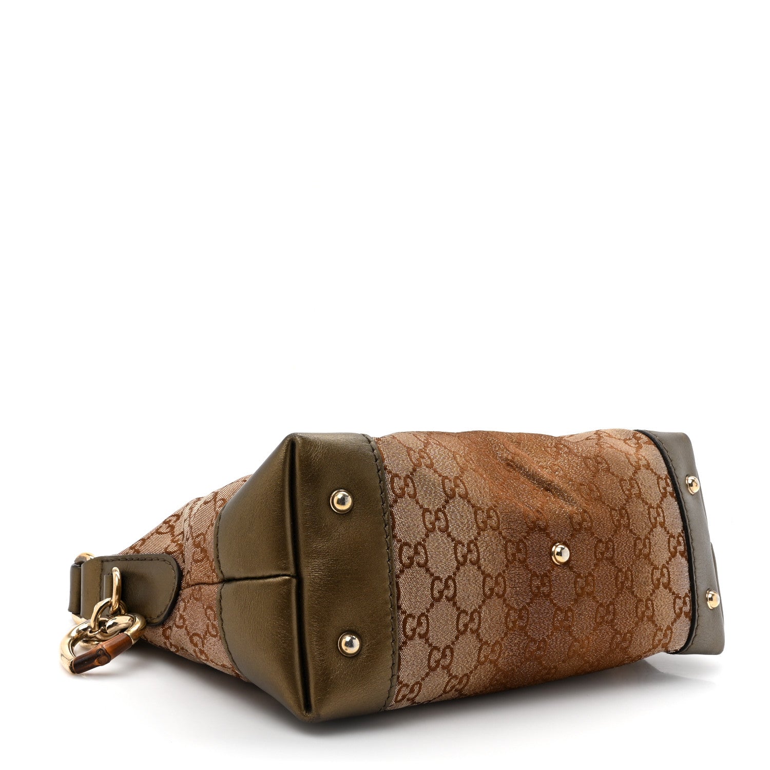 Gucci Monogram Lurex Small Heart Bit Charm Hobo Bronze 4 of 16