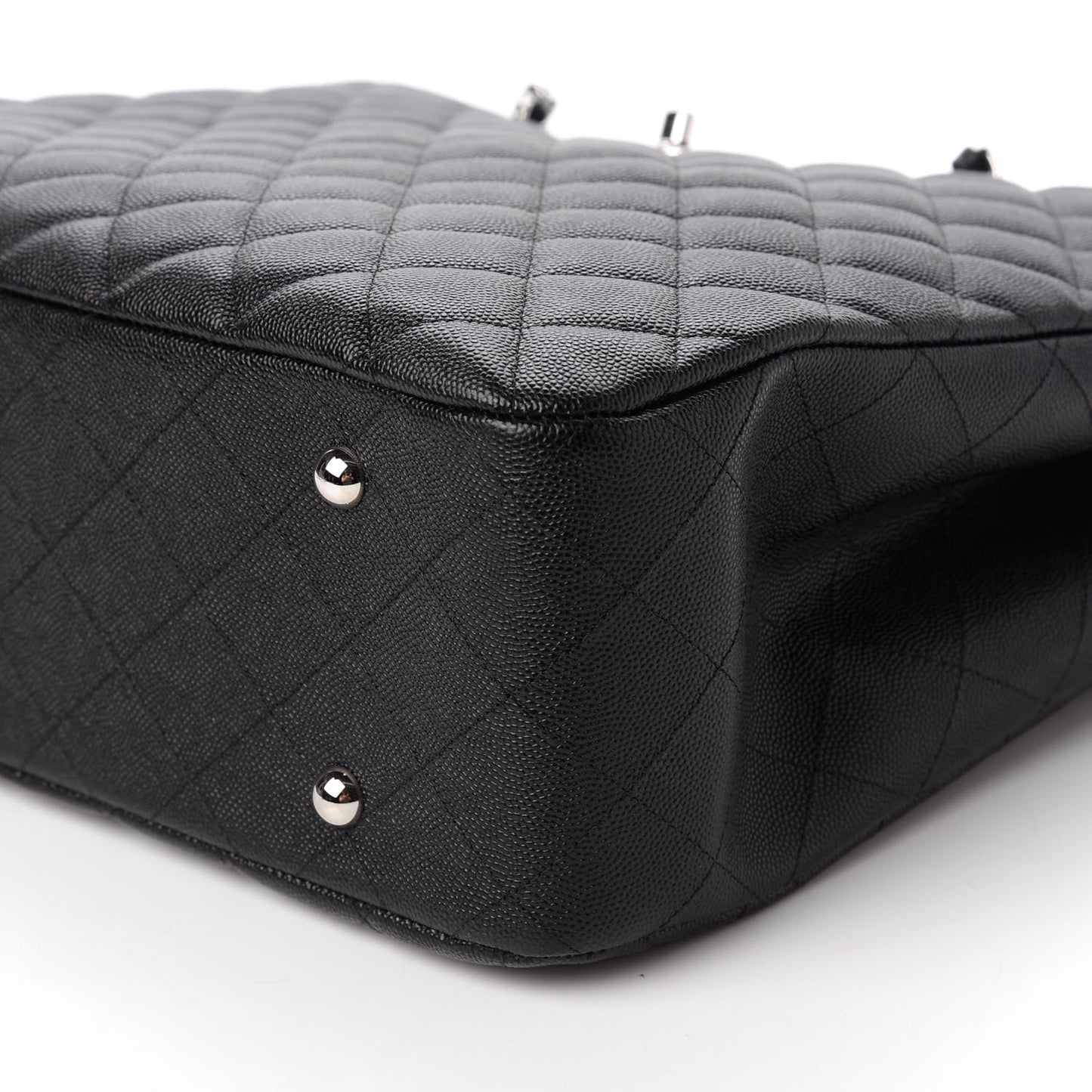 Caviar Quilted Large Shopping Tote Black