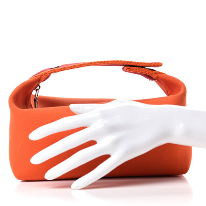 Hermes Canvas Small Bride-A-Brac Pouch Orange Burgundy 2 of 6