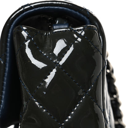 Chanel Patent Calfskin Quilted Mini Rectangular Flap Navy Blue 11 of 11