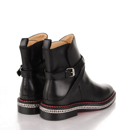 Christian Louboutin Calfskin Chain Flat Chelsea Boots 36 Black 4 of 6