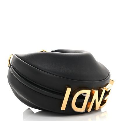 Fendi Vitello Grace Matte Nano Fendigraphy Hobo Charm Black 4 of 10