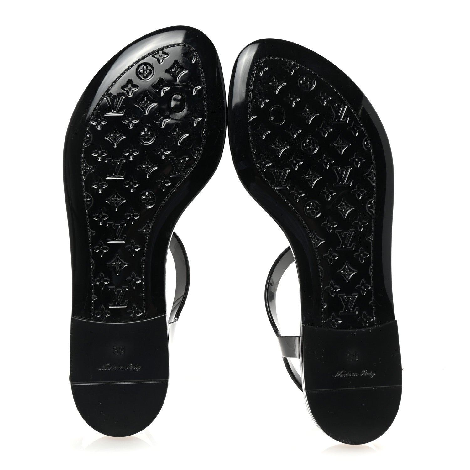 Louis Vuitton Rubber Bikini Thong Flat Sandals 39 Black 6 of 8