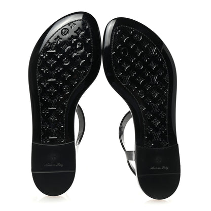 Louis Vuitton Rubber Bikini Thong Flat Sandals 39 Black 6 of 8