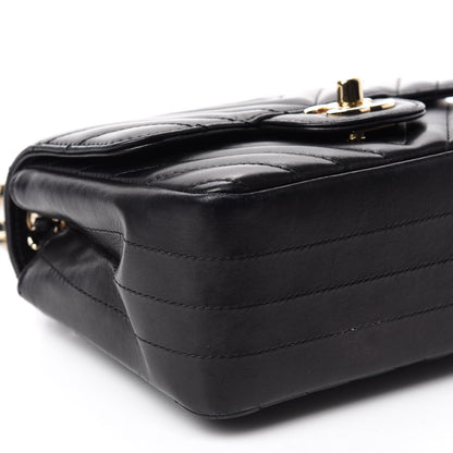 Chanel Lambskin Chevron Quilted Mini Square Flap Black 6 of 14