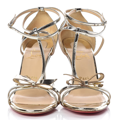 Christian Louboutin Specchio Blakissima 85 T-Strap Sandals 37.5 Platine 2 of 11