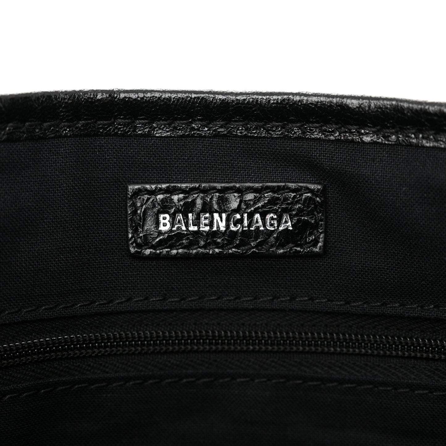 Agneau Stadio Ruban Viscose Navy Cabas Tote XS Black