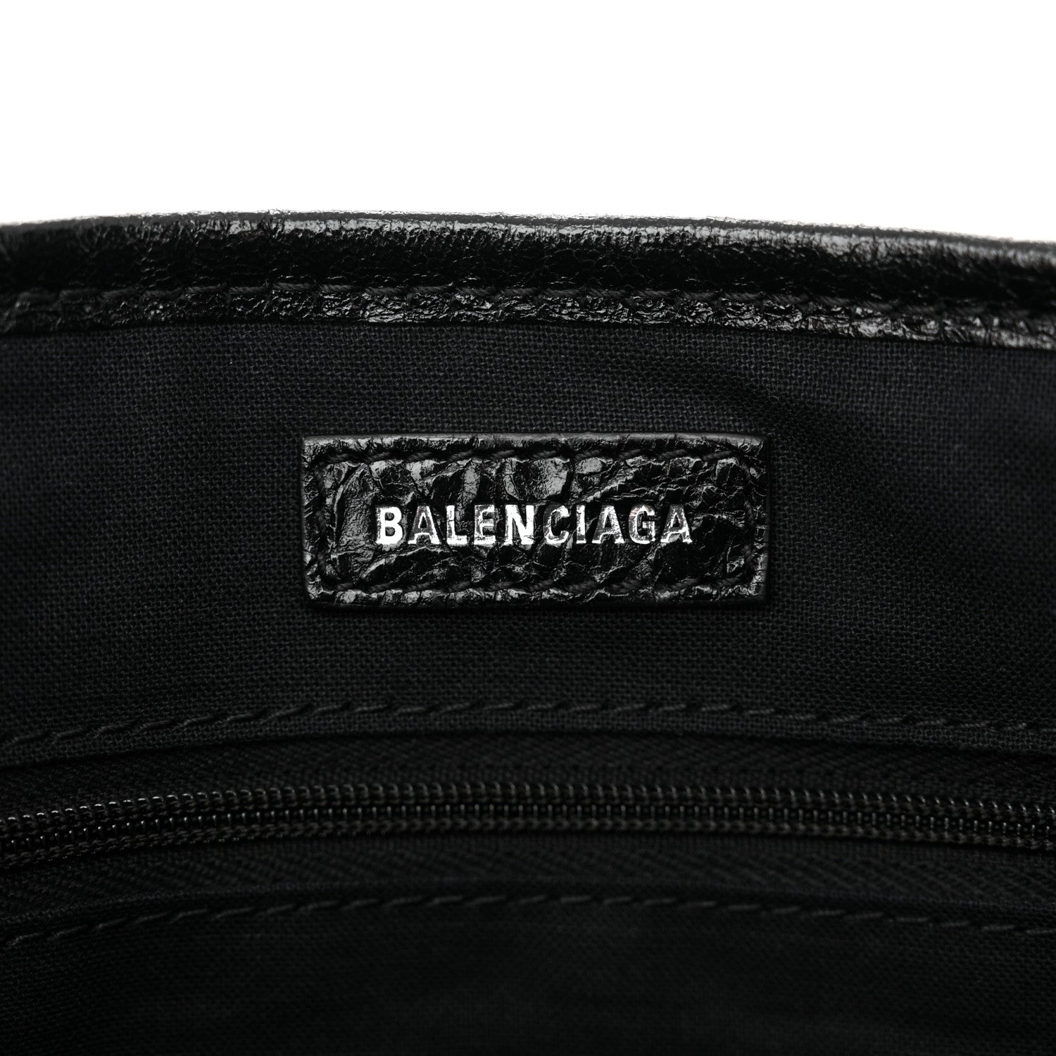 Balenciaga Agneau Stadio Ruban Viscose Navy Cabas Tote XS Black 6 of 11