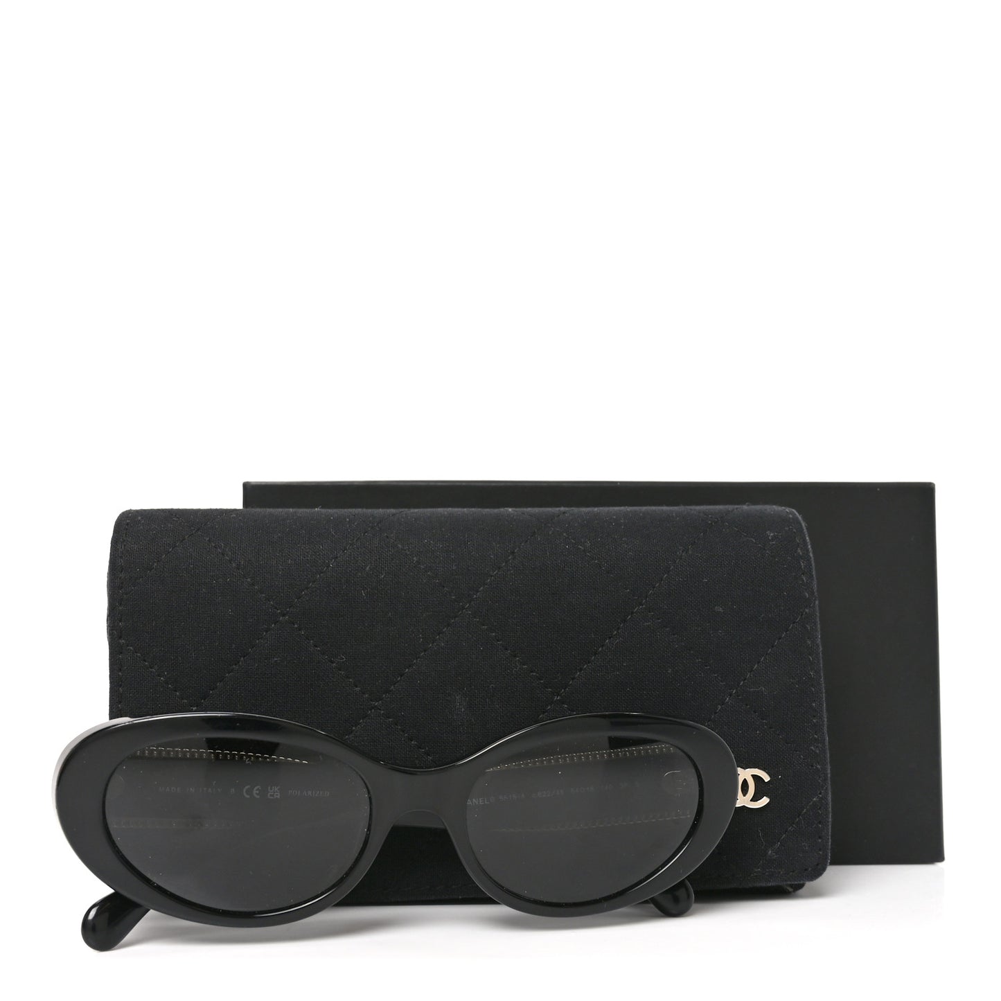 Acetate Oval Sunglasses 5515-A Black