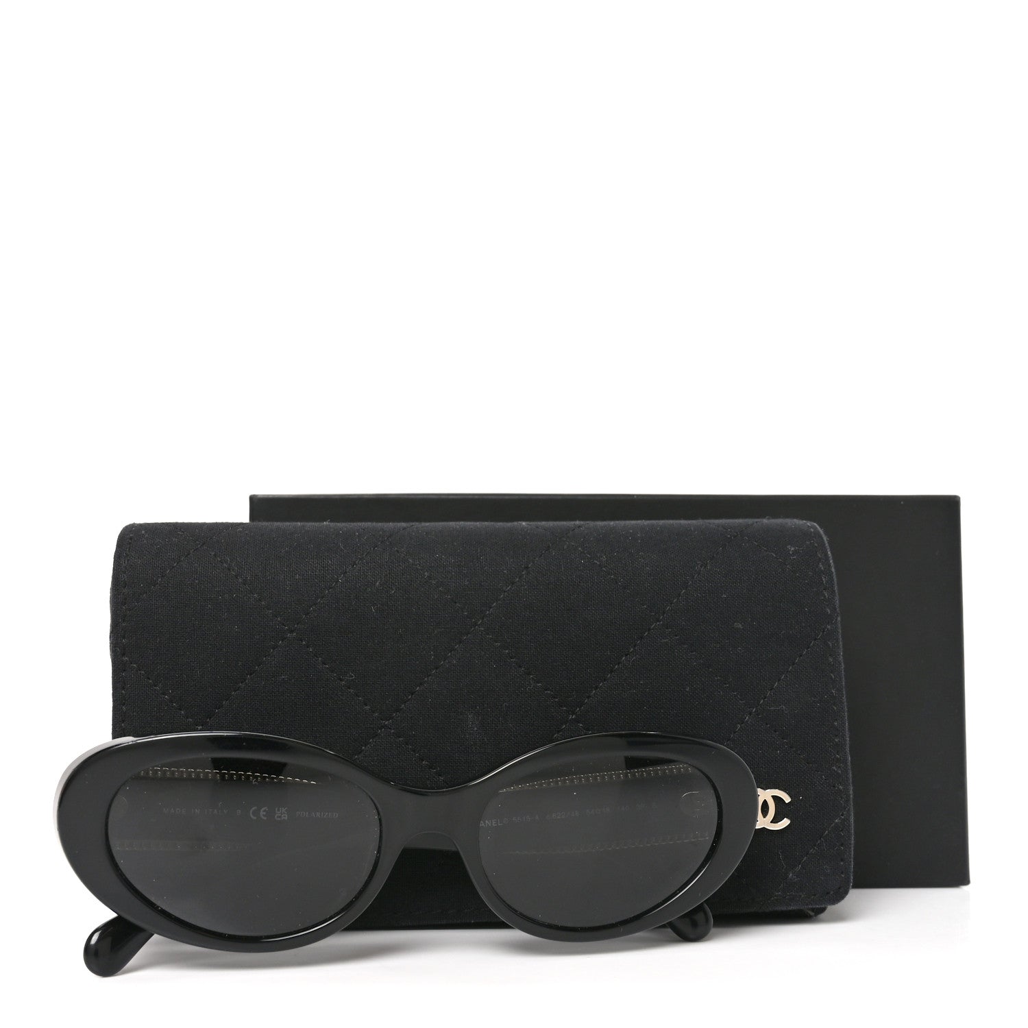 Chanel Acetate Oval Sunglasses 5515-A Black 7 of 7