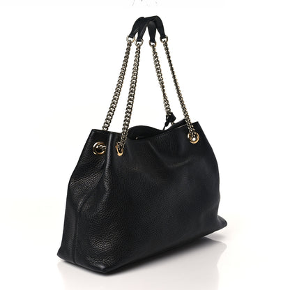 Gucci Pebbled Calfskin Medium Soho Chain Shoulder Bag Black 3 of 9