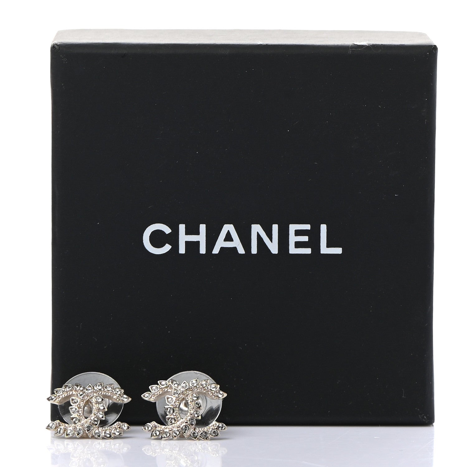 Chanel Strass Crystal Dazzling Wheat CC Earrings Gold 5 of 5