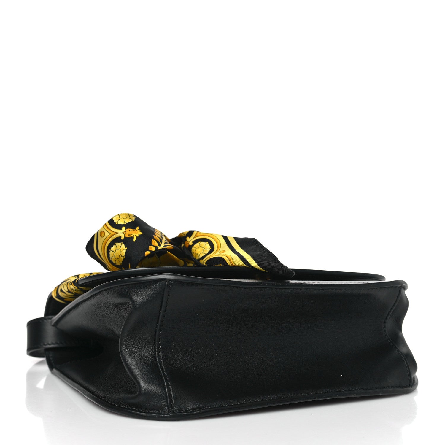 Versace Borsa Vitello Barocco Scarf Sash Shoulder Bag Black Multicolor 4 of 8