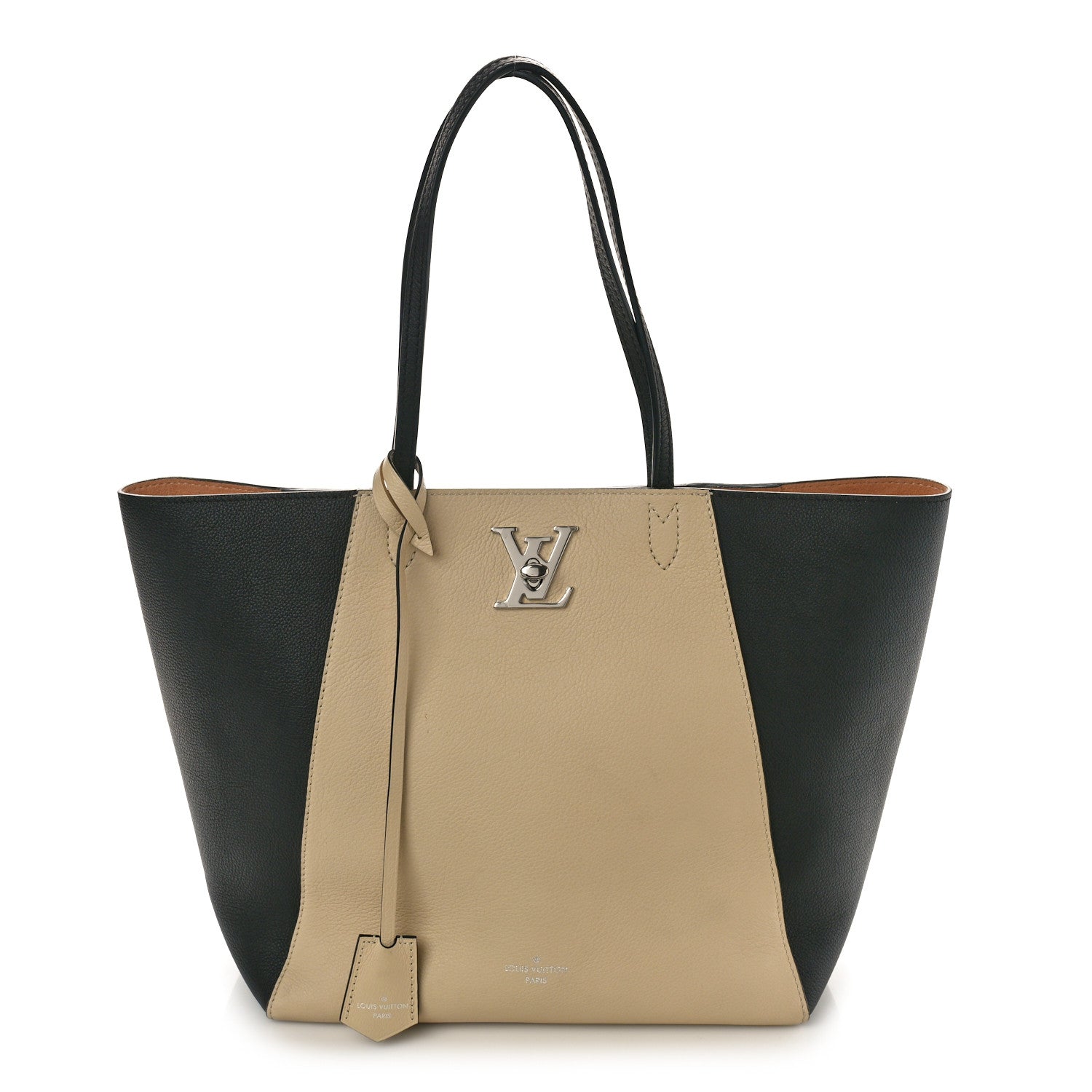 Louis Vuitton Calfskin Lockme Go Tote Black Vanilla 1 of 8