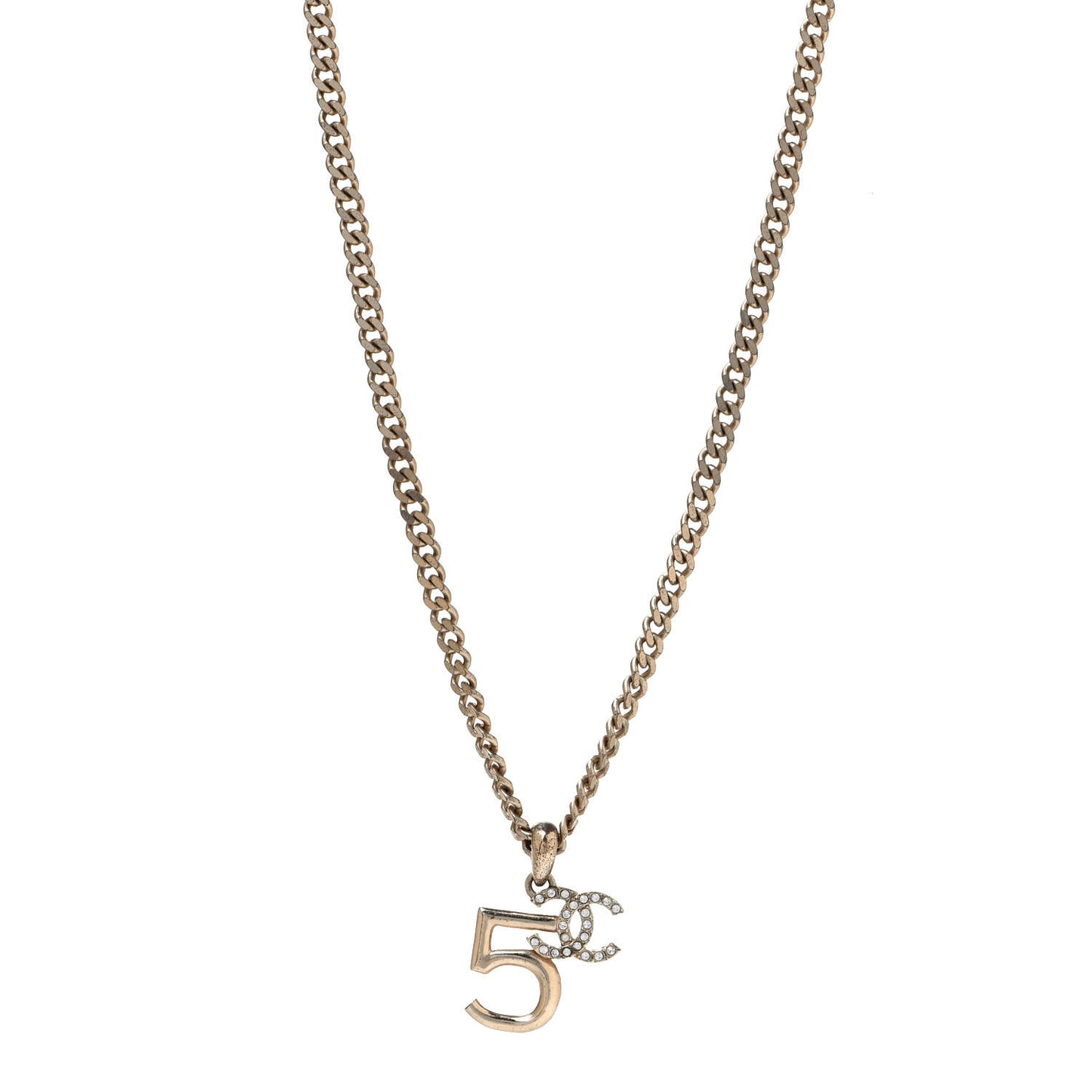 Crystal CC No.5 Necklace Gold
