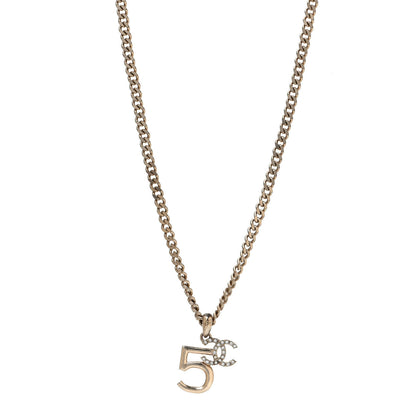 Chanel Crystal CC No.5 Necklace Gold 1 of 4