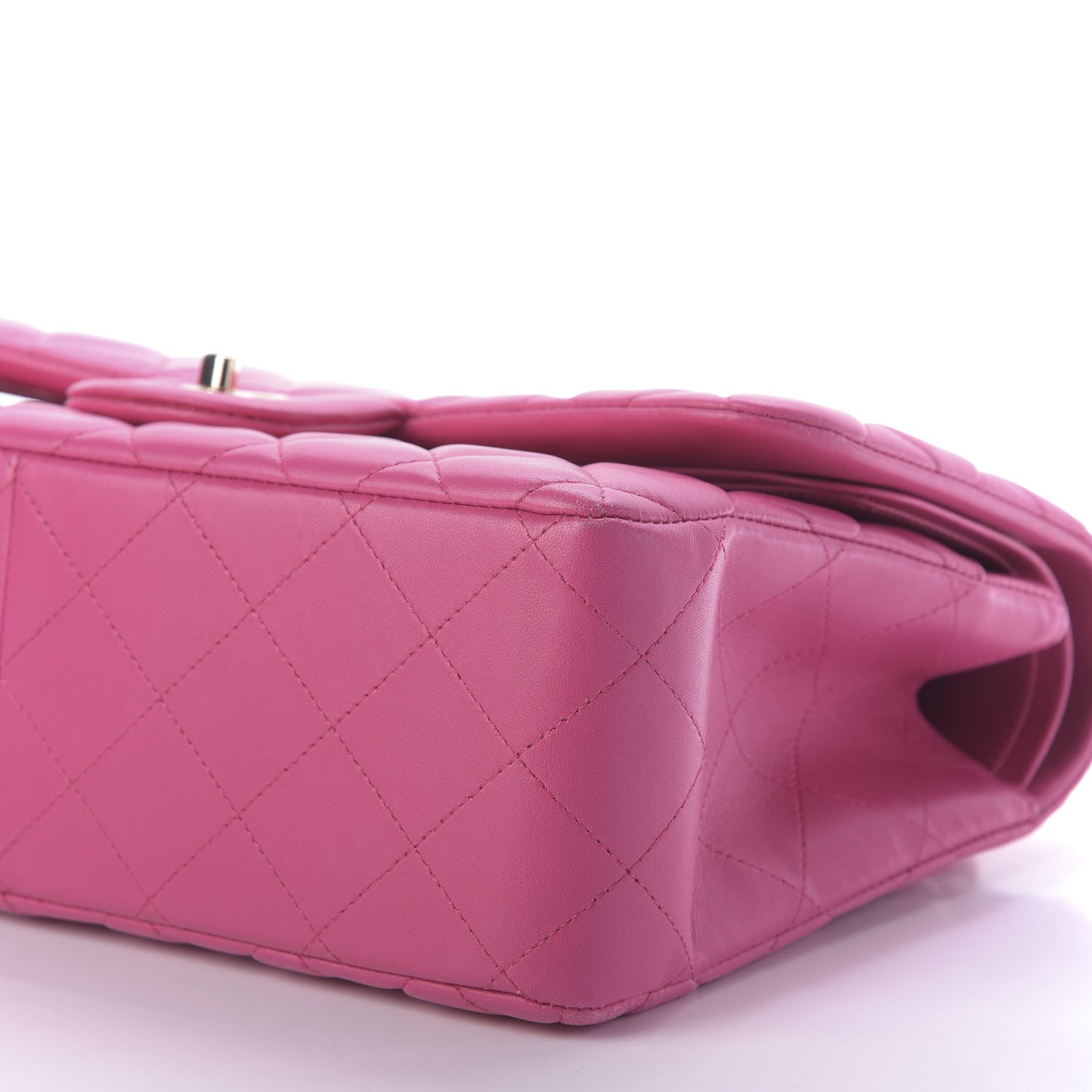 Chanel Lambskin Quilted Jumbo Double Flap Fuchsia 7 of 10
