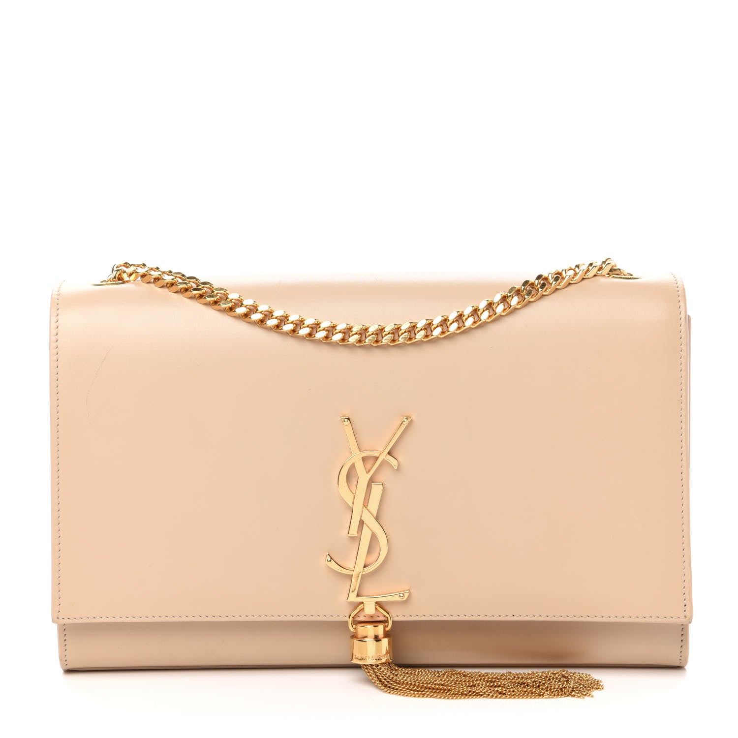 Saint Laurent Smooth Calfskin Medium Classic Monogram Kate Tassel Satchel Nude Powder 1 of 13