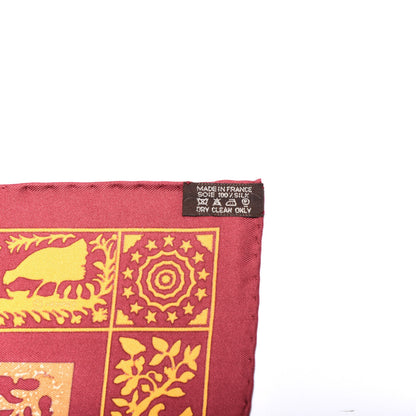 Hermes Silk Early America Pocket Square Scarf 3 of 3