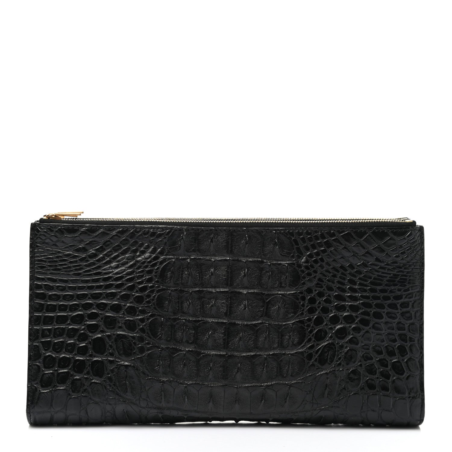 Celine Crocodile Embossed Calfskin Clutch Black 3 of 11