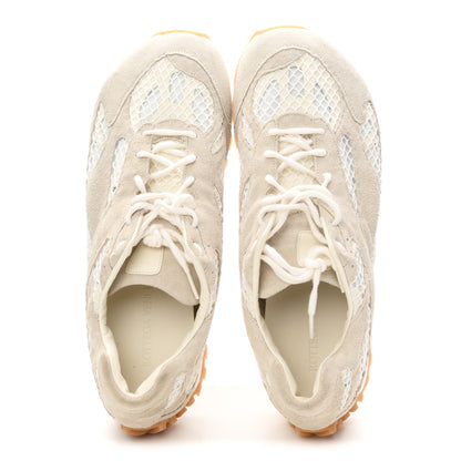 Bottega Veneta Calfskin Fishnet Fabric Mens Orbit Sneakers 46 Sea Salt 2 of 8