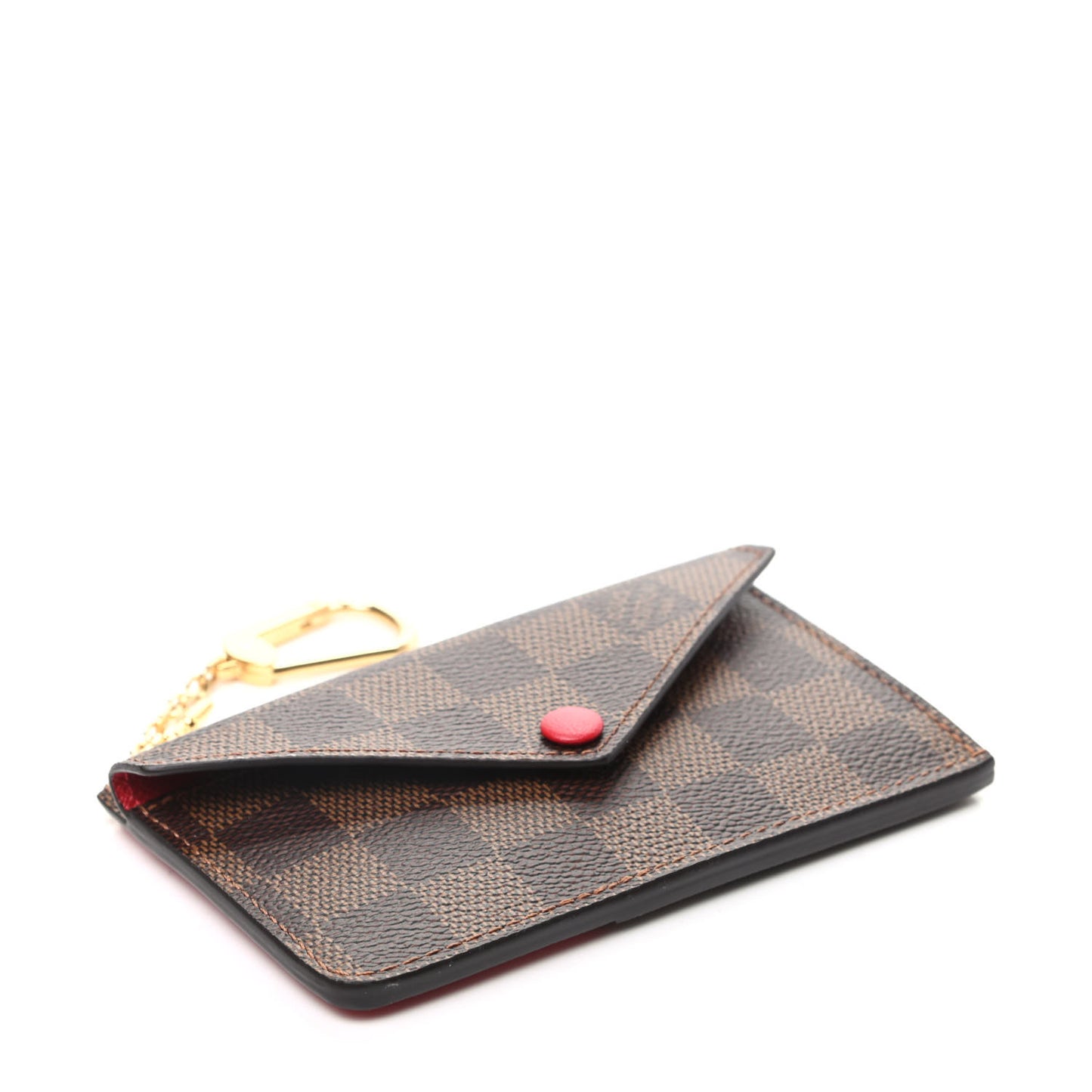 Damier Ebene Recto Verso Card Holder Red