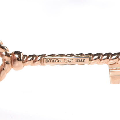 Tiffany 18K Rose Gold Twist Heart Key Pendant Necklace 6 of 7