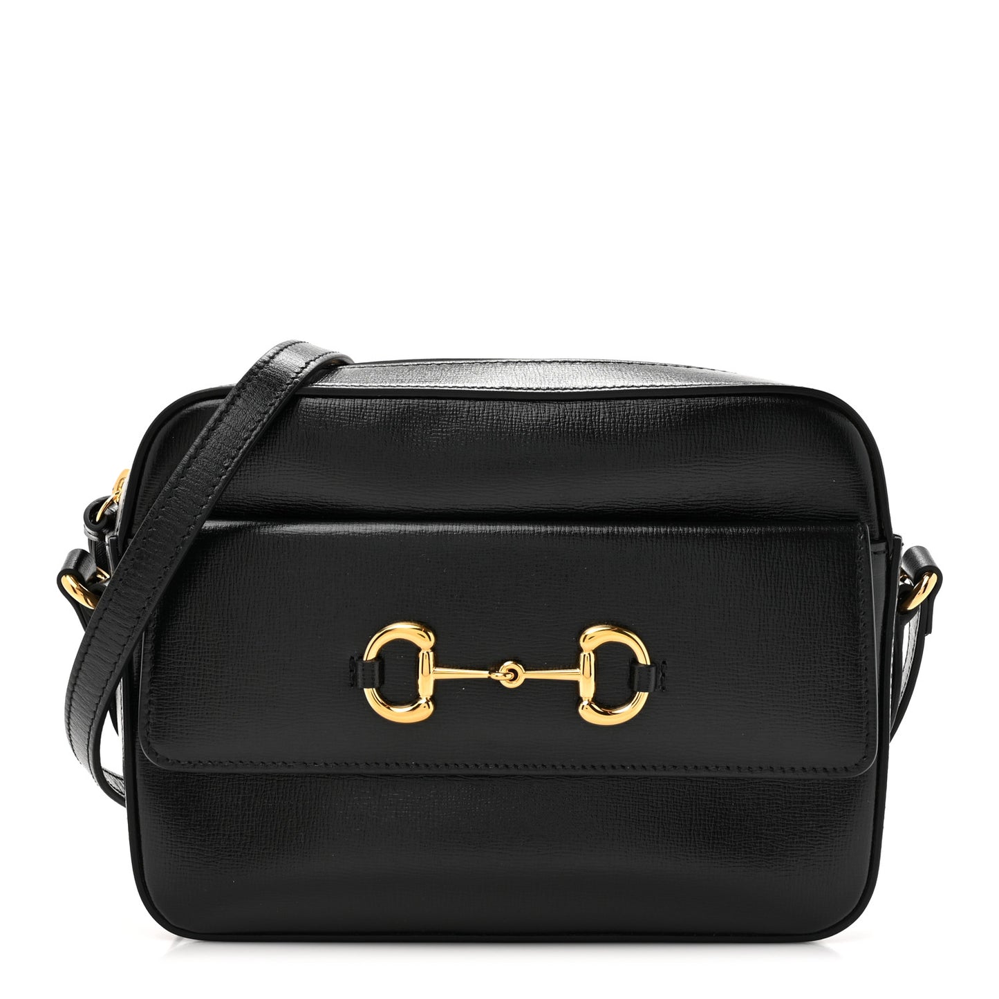 Textured Calfskin Small Horsebit 1955 Shoulder Bag Black