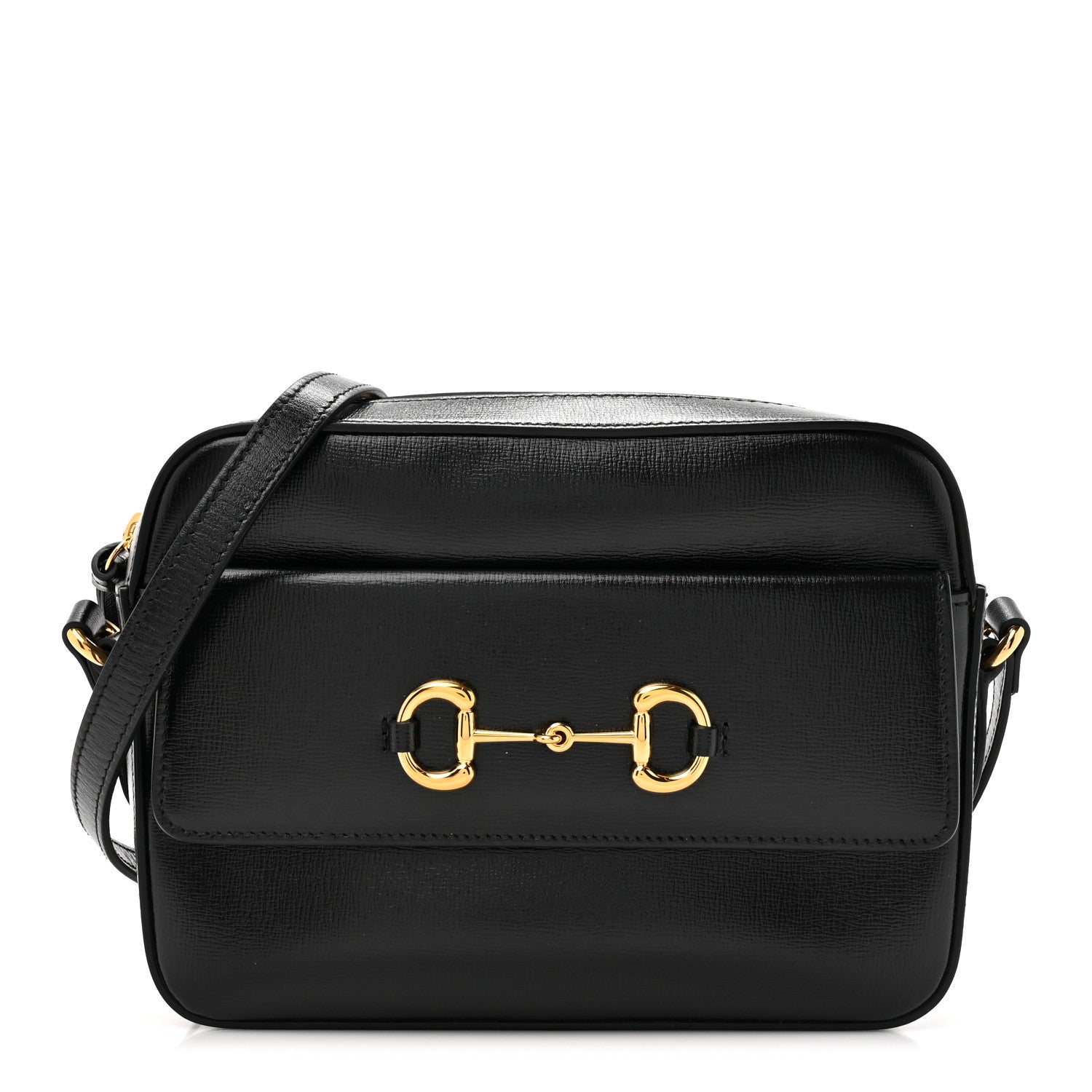 Gucci Textured Calfskin Small Horsebit 1955 Shoulder Bag Black 1 of 10
