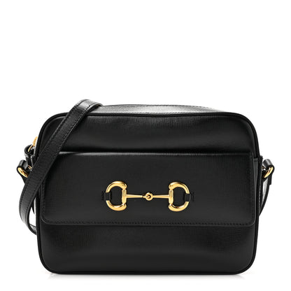 Gucci Textured Calfskin Small Horsebit 1955 Shoulder Bag Black 1 of 10
