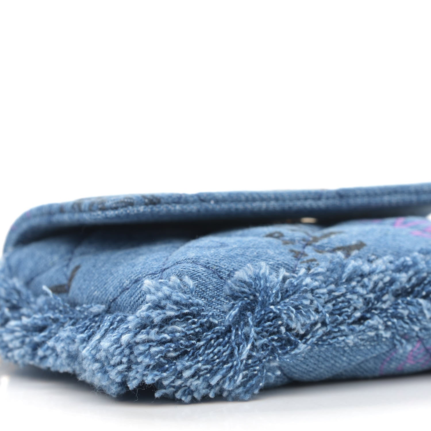Chanel Denim Quilted Denim Mood Clutch With Chain Blue Multicolor 9 of 11