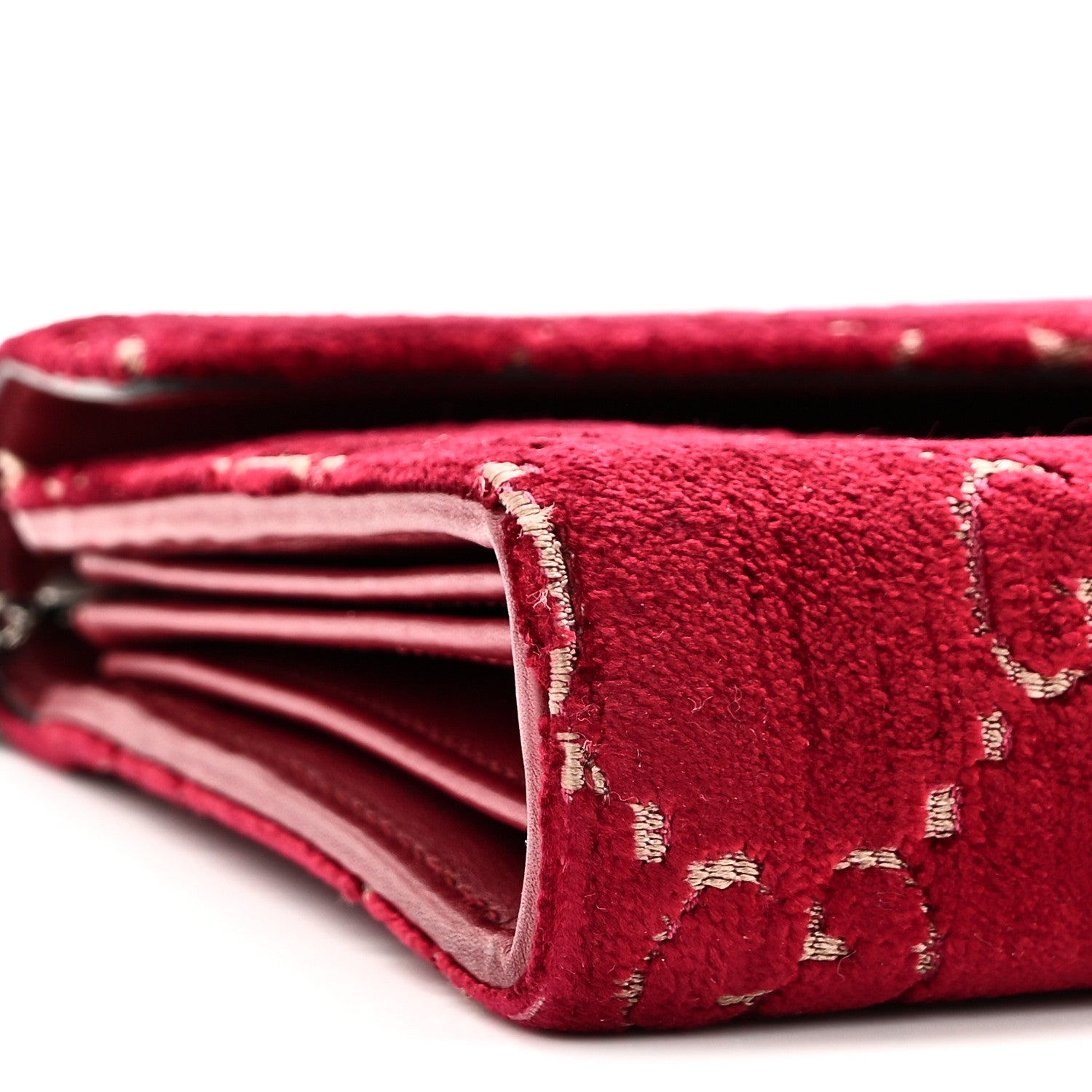 Gucci Velvet GG Monogram Mini Dionysus Chain Wallet Red Cipria 9 of 10
