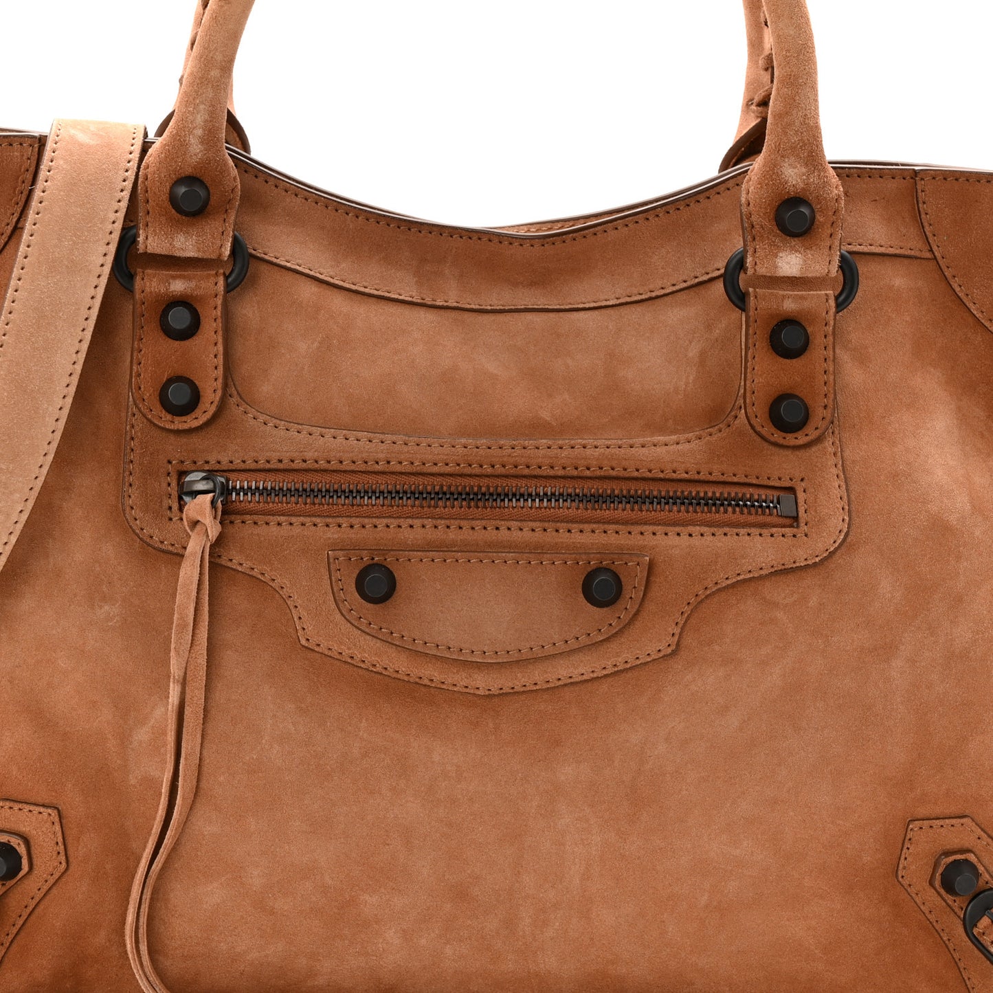 Waxed Suede Calfskin Classic Hardware Medium Le City Camel
