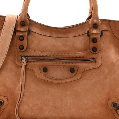 Balenciaga Waxed Suede Calfskin Classic Hardware Medium Le City Camel 8 of 10