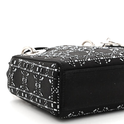 Christian Dior Satin Crystal Cannage Mini Lady Dior Black 8 of 9