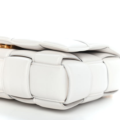 Bottega Veneta Lambskin Maxi Intreccio Padded Chain Cassette Crossbody Bag White 8 of 9