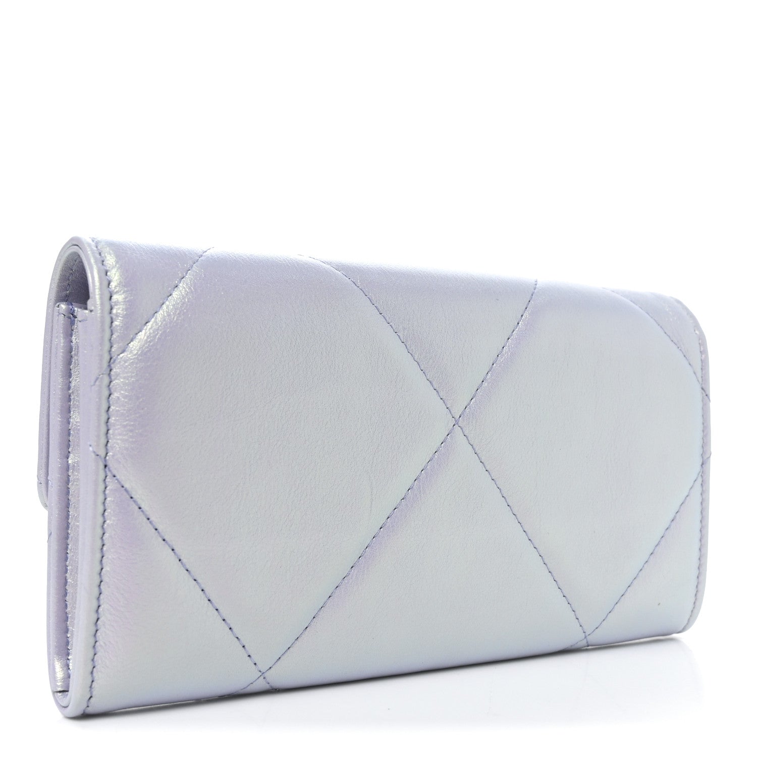 Chanel Iridescent Calfskin Quilted Chanel 19 Flap Wallet Light Purple 2 of 9