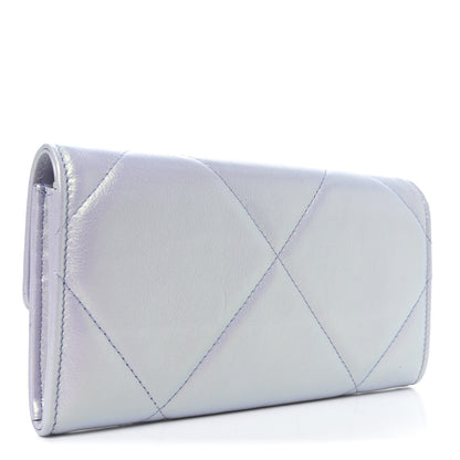 Chanel Iridescent Calfskin Quilted Chanel 19 Flap Wallet Light Purple 2 of 9