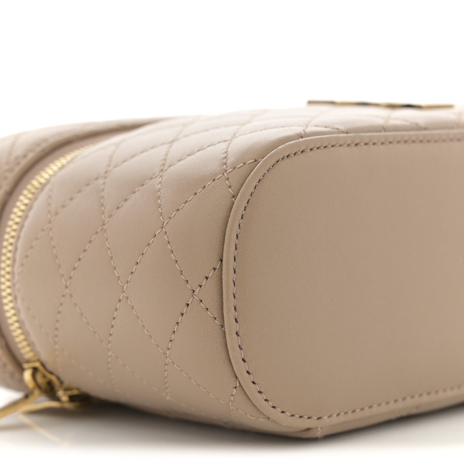 Saint Laurent Lambskin Quilted Mini Gaby Vanity Case Dark Toffee 9 of 10