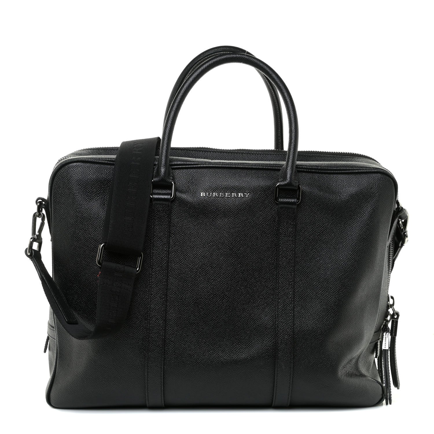 Burberry Textured Calfskin Briefcase Black 1 of 9