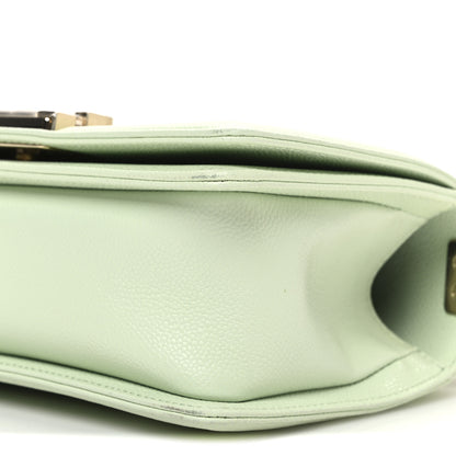 Chanel Caviar Chevron Quilted Small Boy Flap Light Green 10 of 10