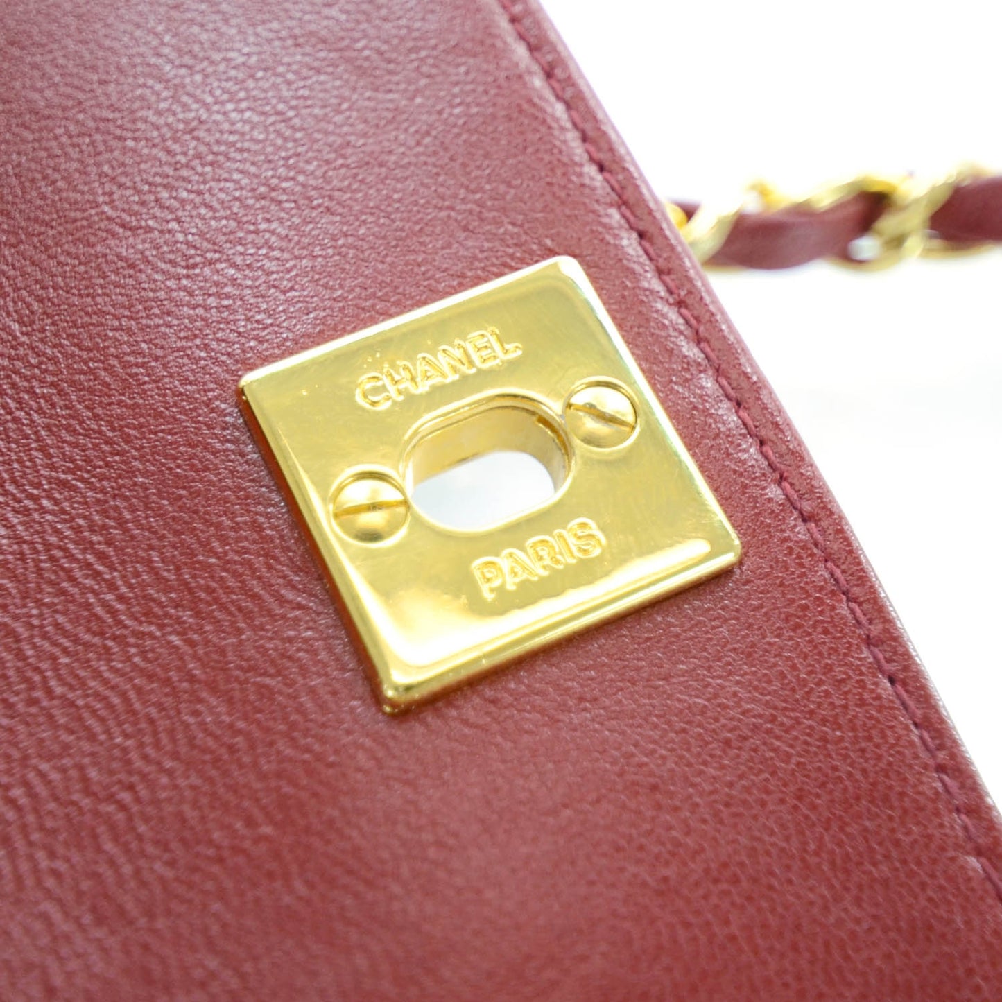 Lambskin Quilted Micro Mini Flap Red GHW