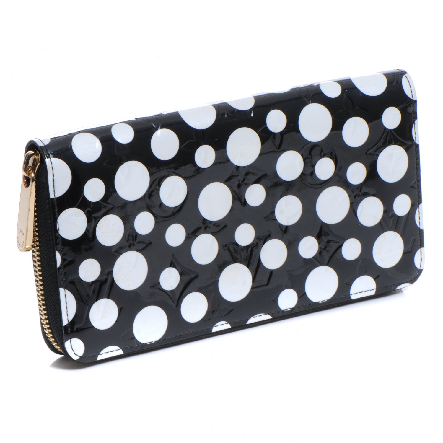 Louis Vuitton Vernis Kusama Infinity Dots Zippy Wallet Black 3 of 9