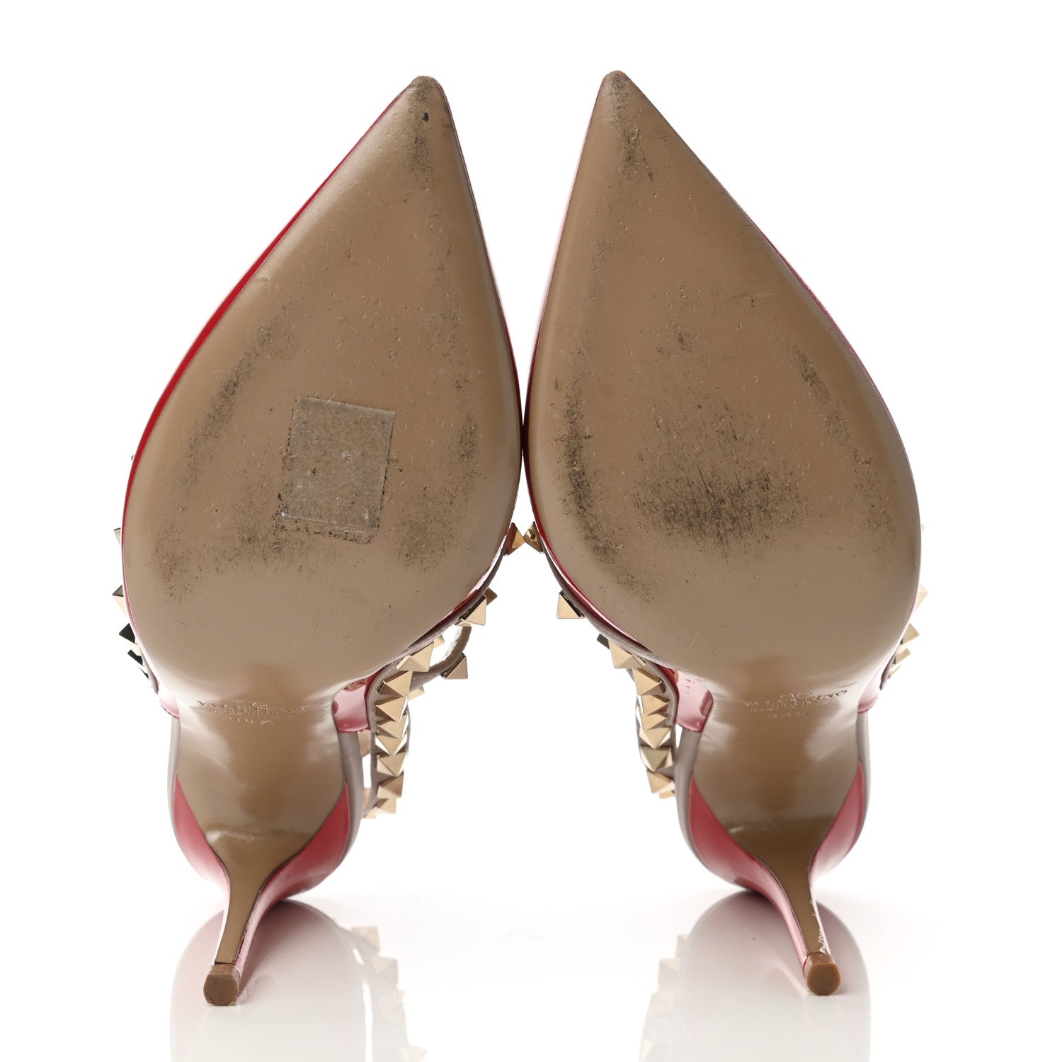 Valentino Garavani Patent Nappa Rockstud Ankle Strap 100mm Pumps 36.5 Rosso Valentino Poudre 5 of 9