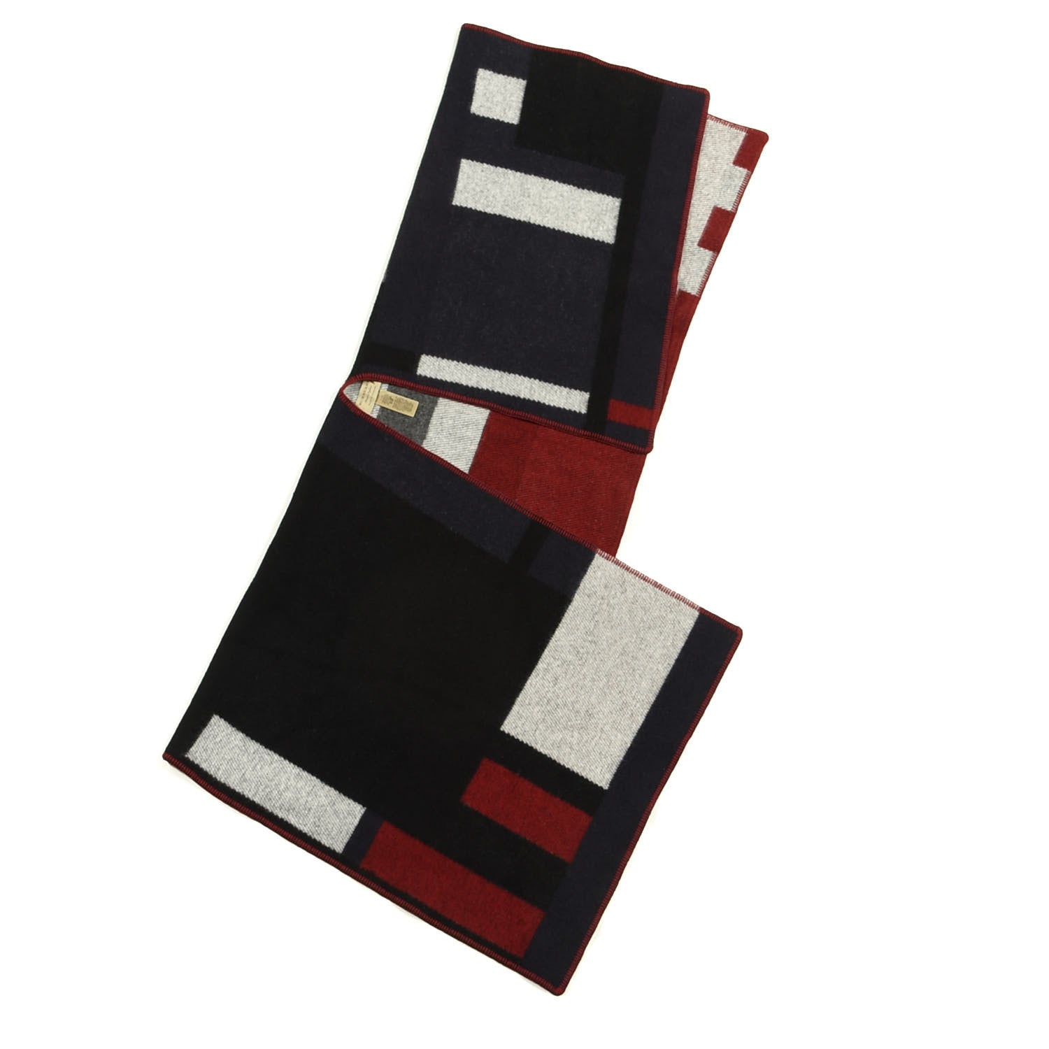 Burberry Wool Cashmere Mega Check Cape Scarf Scarf Navy 2 of 3